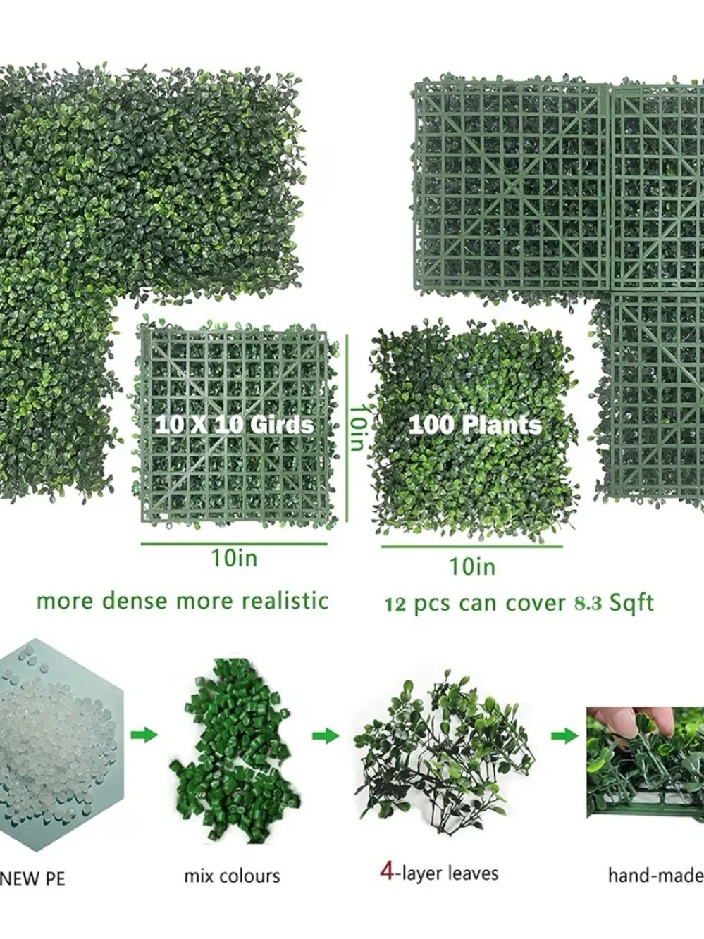 Lush Green Artificial Boxwood Wall Panel - Decorative Greenery